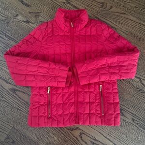 J.Crew red quilted jacket